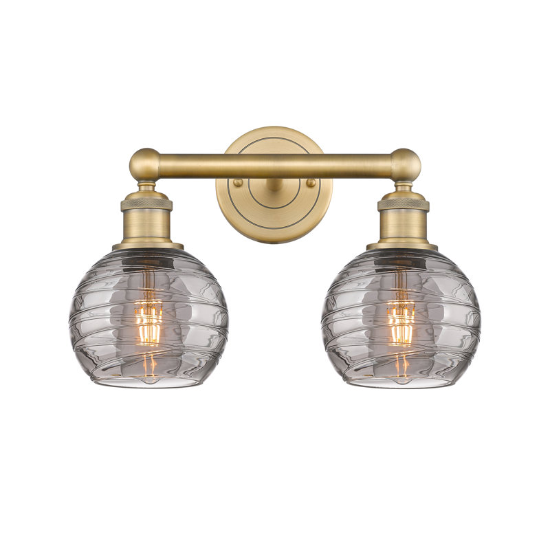 Cambria 2 - Light Dimmable Vanity Light, Brushed Brass, Light Smoke