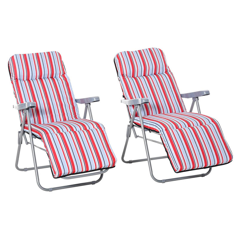 Aalilah Reclining Sun Lounger with Cushion, Red
