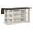 Sunset Trading French Chic Fully-Assembled 71" Dropleaf Kitchen Island | Gateleg Table With 13" Leaf Expandable From 25" To 38"D | Unique Home Bar Furniture | Antique White And Planked Walnut Brown Solid Wood