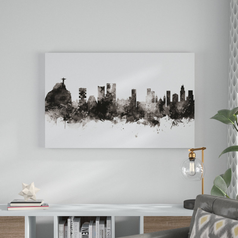 « rio de janeiro horizon noir brésilien », impression sur toile tendue, H 16 po x l 24 po x P 2 po
