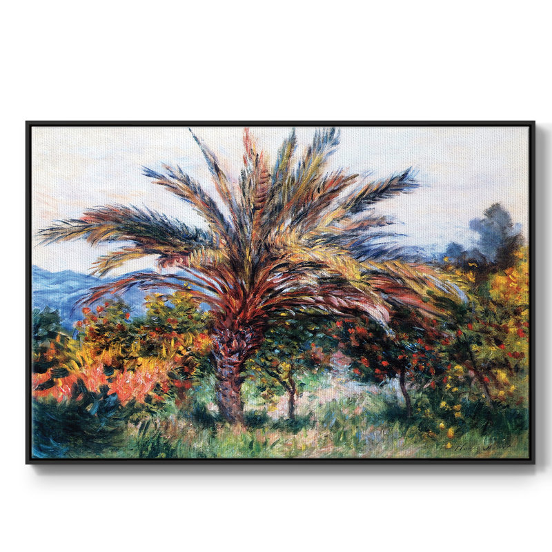 Palmier à Bordviera, 1884, reproduction d'art sur toile, H 17 po x l 25 po x P 2 po, Noir