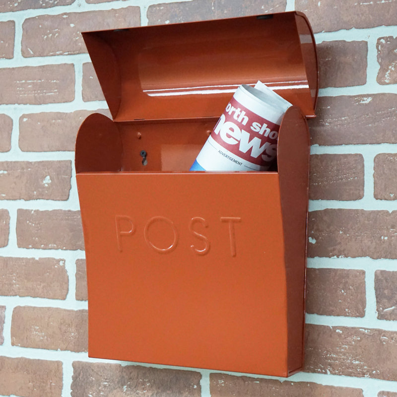 Terracotta Brown Steel Wall Mount Mailbox