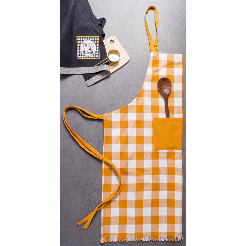 Laszlo Plaid Cotton Bib Apron, Pumpkin Spice