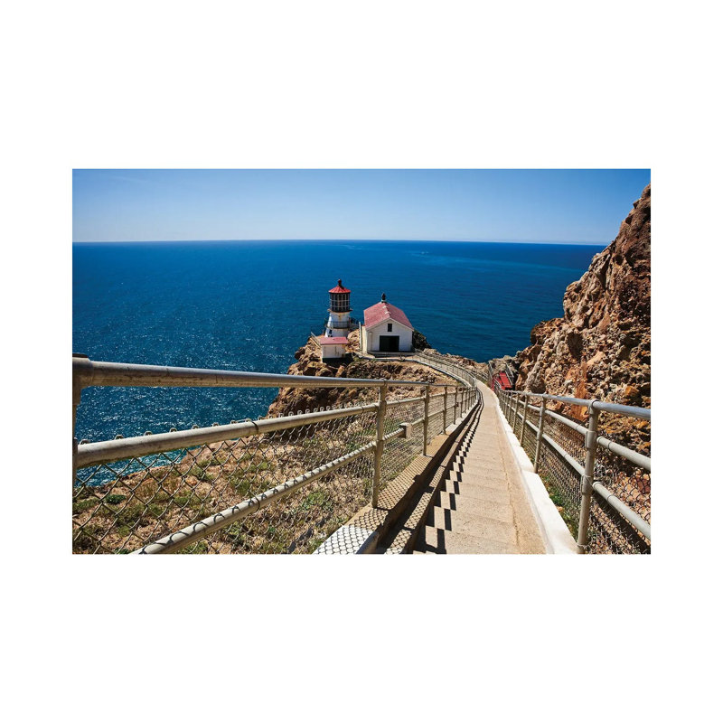 High Angle View Of The Point Reyes Lighthouse, California by George Oze - Wrapped Canvas Print