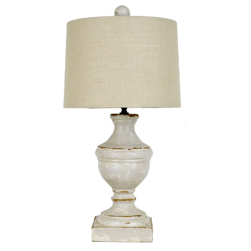 Porter Table Lamp, Off White Distressing, Off White