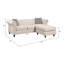 Canapé modulaire beige de 56 po de longueur, méridienne compacte et fonctionnelle de 3 po 65 po
