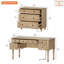 Ensemble de bureau et de commode en bois de style campagnard, commodes en bois de style Mid-Century moderne avec 6 tiroirs, bureau de travail, bureau personnel, salon et chambre à coucher, chêne