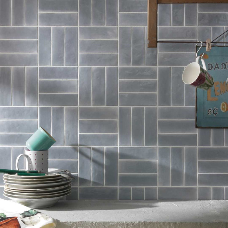 Galileo 2" x 6" Glossy Porcelain Wall Tile, Platino