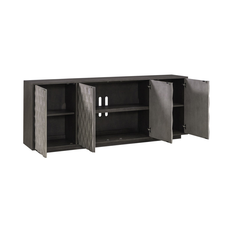 Prism 82'' Gray and Brown Media Console with Cabinets