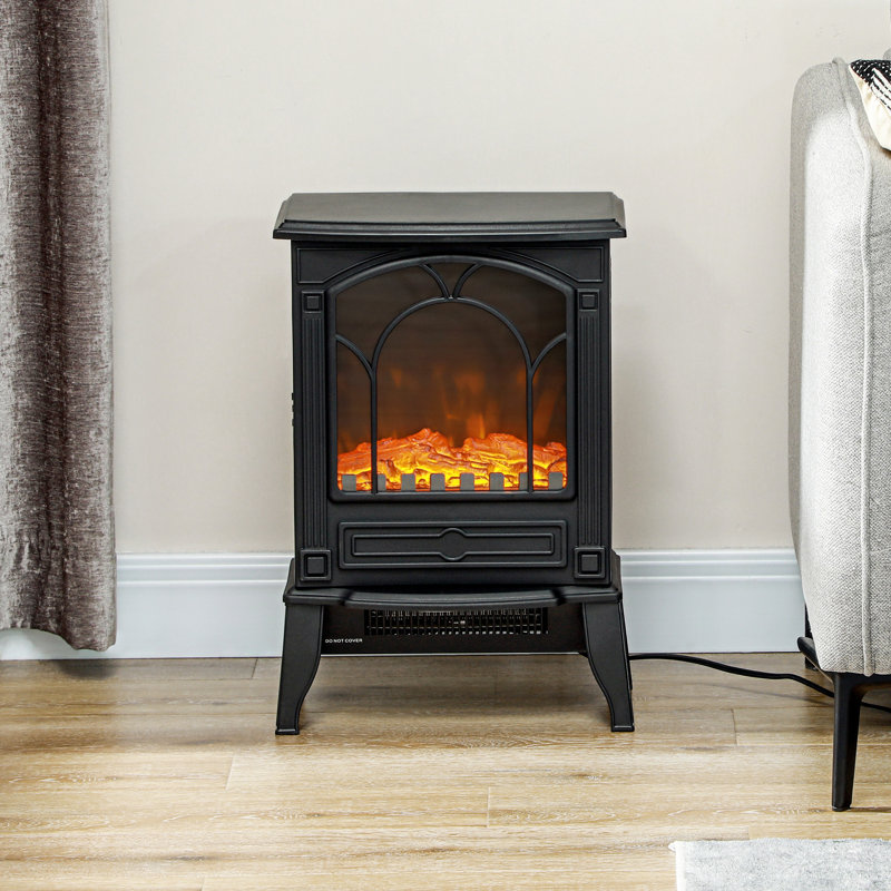 Cheminée électrique, poêle autoportant avec effet de flamme 3D réaliste, double mode de chauffage 725 W/1450 W, protection contre la surchauffe et le basculement pour des espaces jusqu'à 20 m² (215 pi²)
