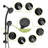 Multi Function Dual Shower Head - Shower System With 4.7" Rain Showerhead, 8-Function Hand Shower, Adjustable Slide Bar-122404628