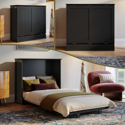 Winthrop Wood Murphy Bed Chest with 4" Mattress