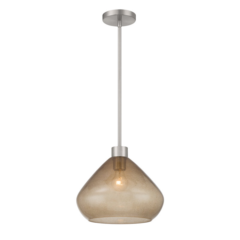 Luminaire suspendu 1 lumière 12,5 po Elaris, Brun clair, Nickel