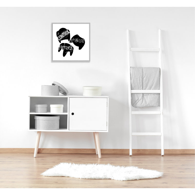 «Control your future», art encadré, H 27,5 po x l 27,5 po x P 1,19 po, Encadré de boîte argent