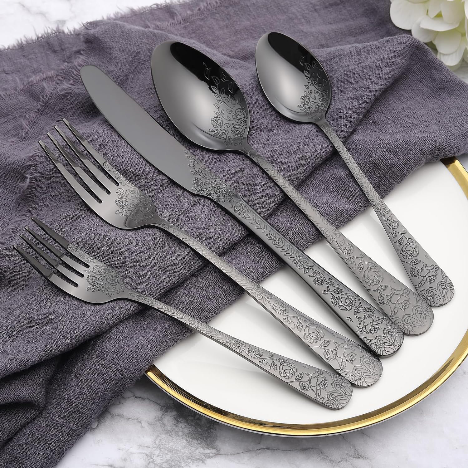 Ivy Bronx Jerritt Stainless Steel Flatware Set - Service for 8