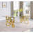 Solie Large Rectangular 95'' L x 46.00'' W Glass Dining Set with Velvet Chairs-81030568-122476574-122476546