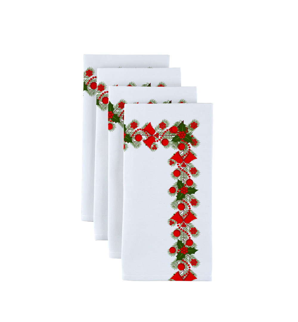 Floral Square Christmas Dining Linen Set (Set of 12) Fabric Textile Products, Inc.