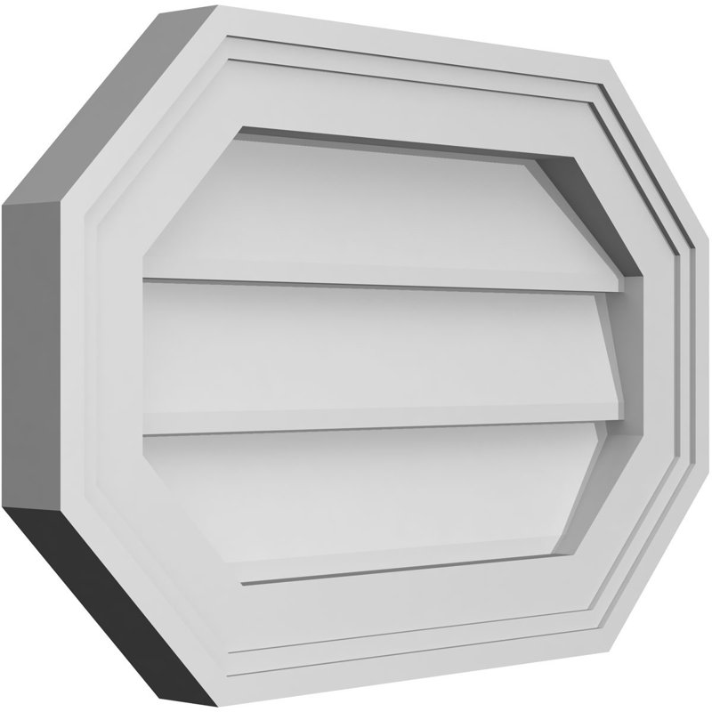 Évent horizontal gondole allongé en surface octogonal Signature, H 12 po x l 18 po x P 1,5 po