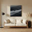 Art mural horizontal rayé gris foncé en métal gris argenté-146684587