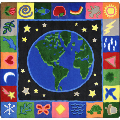 Educational Earthworks Multicolor by Joy Carpets Area Rug