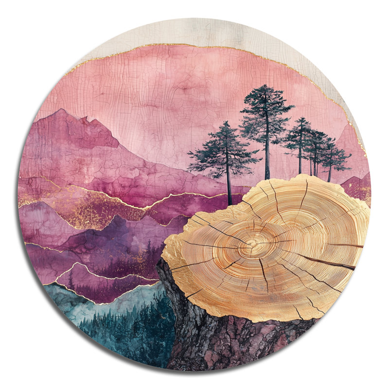 Westrem - Décoration murale ronde en métal Trees, H 36 po x l 36 po
