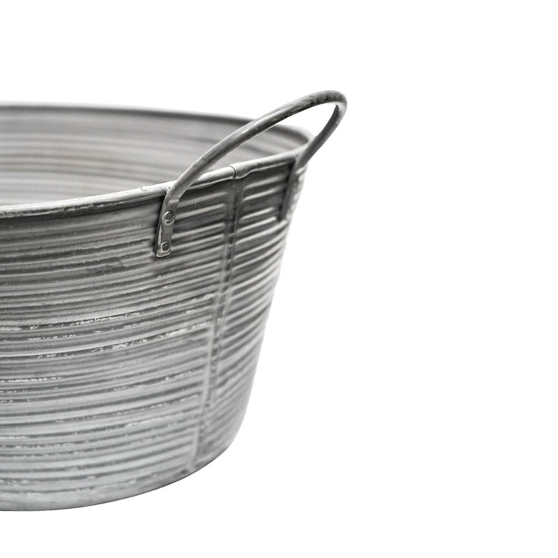 Matlock Oval Metal Planter, 28cm H x 48.5cm W x 48.5cm D