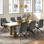 Chaises de salle à manger rembourrées 22,5 "avec accoudoirs pivotants modernes en chenille-630840469