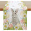 Chemin de table de lapin de Pâques, décoration de table florale en forme d'œuf de lapin, décoration de fête saisonnière pour une utilisation intérieure et extérieure-1366843081