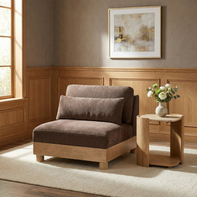 Fauteuil modulaire rembourré en tissu Turin Chenille