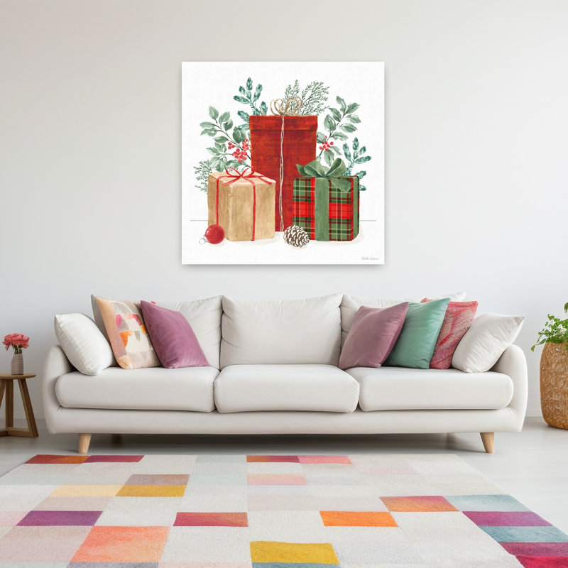 «Classic Christmas III», art abstrait traditionnel, H 48 po x l 48 po