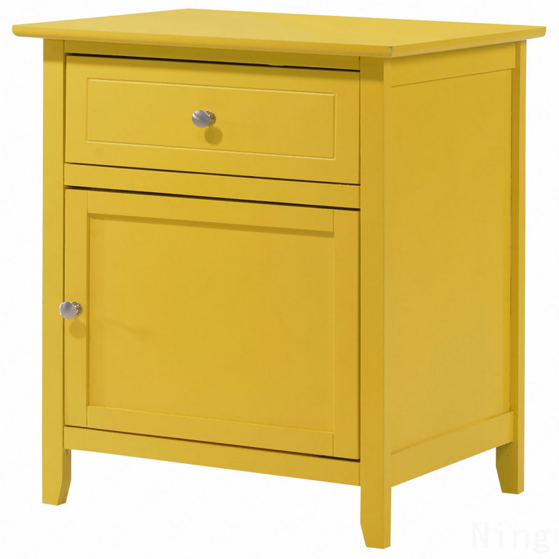 Table de chevet jaune vibrante, Jaune
