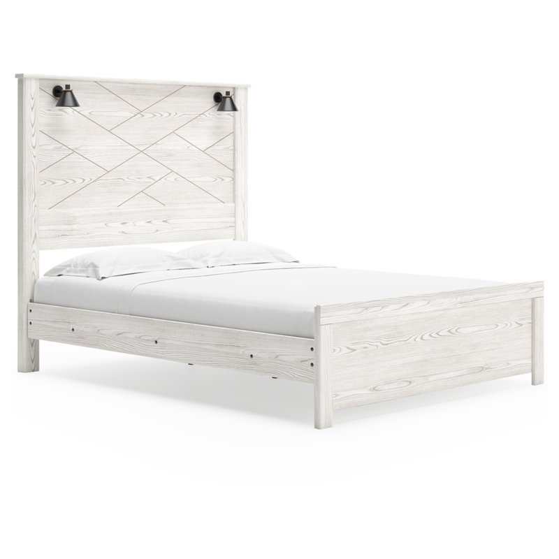 Gerridan Queen Panel Bed with Headboard in Whitewash Finish