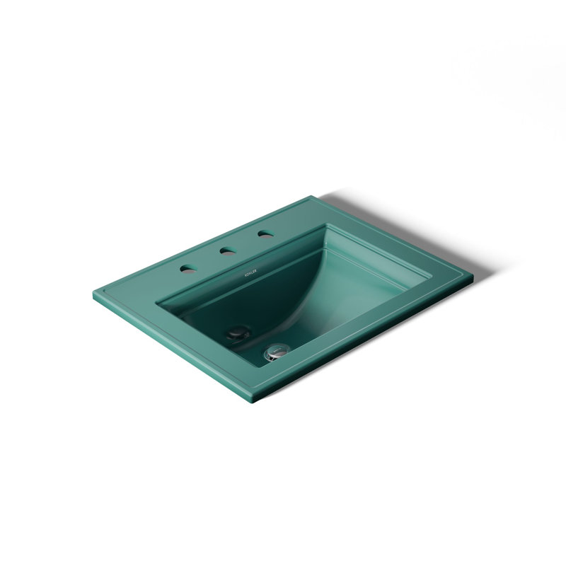 Memoirs Stately Drop-in Bathroom Sink, 8" Centers, Teal
