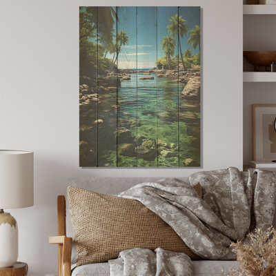 Cuba, paradis vert - Cuba, paysage, art mural sur bois de pin naturel