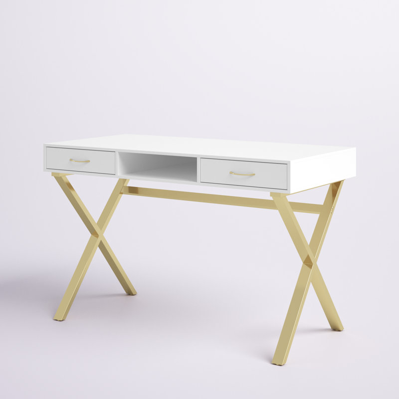 Zorabelle Iron Writing Desk, Gold
