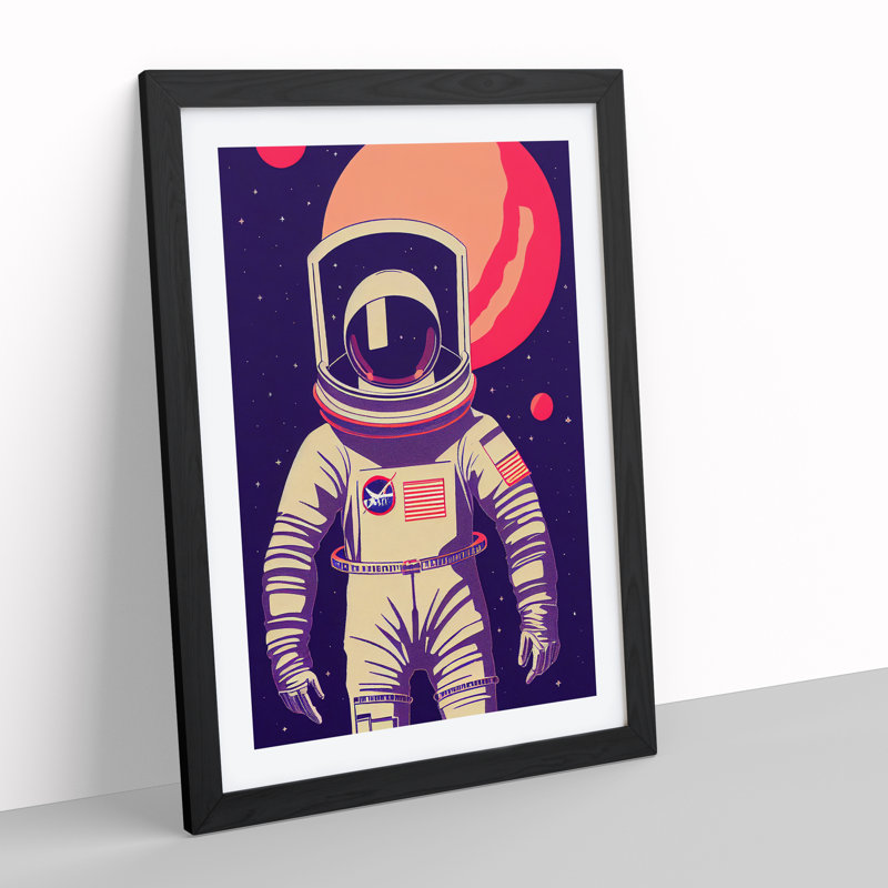 Amazing Astronaut - Single Picture Frame Print, 34cm H x 25cm W x 2cm D, Black Framed