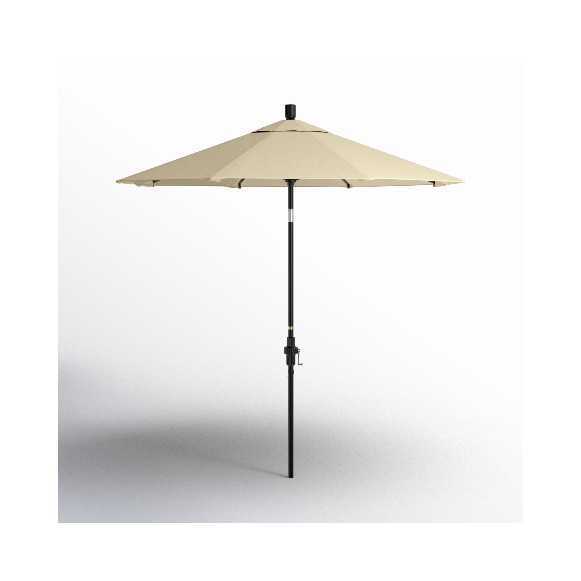 Brent 90'' Sunbrella® Outdoor Umbrella, Black , Antique Beige Sunbrella® Canvas