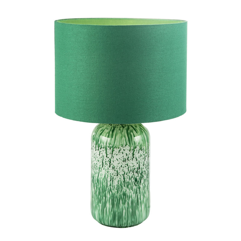 Glass Table Lamp, Green, Green/White