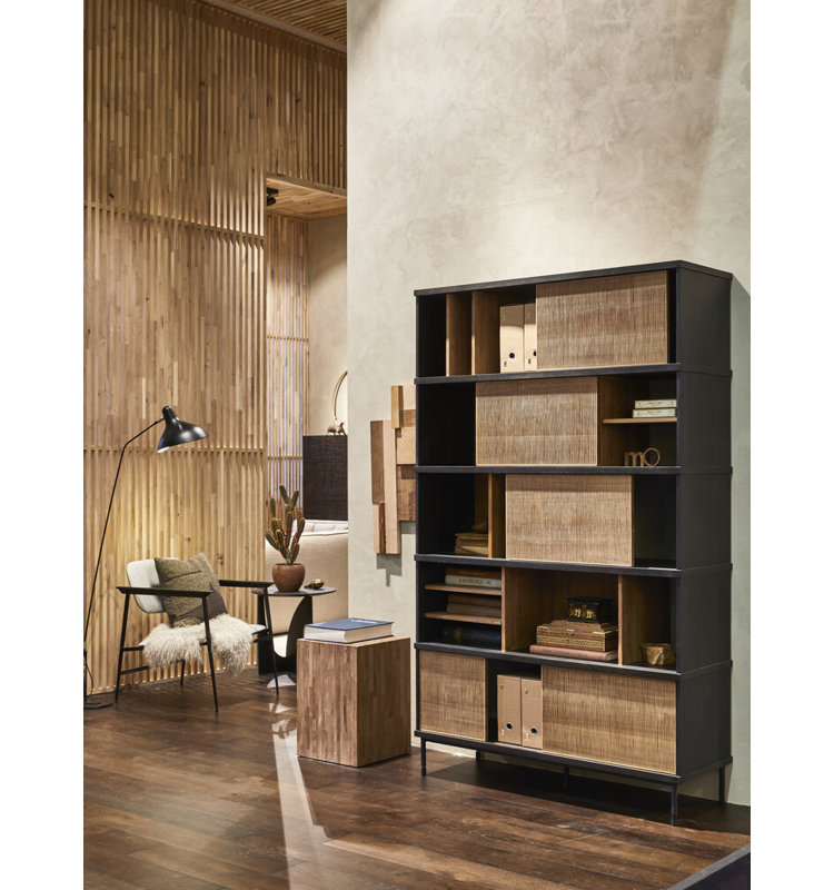 Oscar Solid Wood Geometric Bookcase