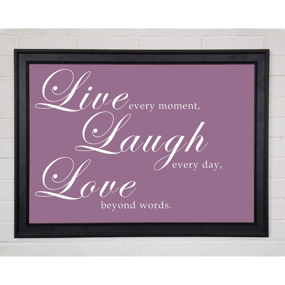 Familie Zitat Live Laugh Love 2 Dusty Pink Gerahmter Druck