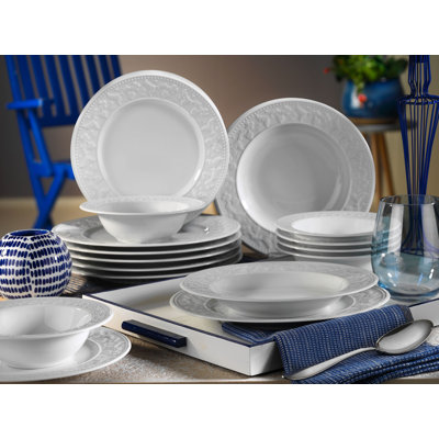 Genoa Piece Porcelain China Dinnerware Set - Service for 6