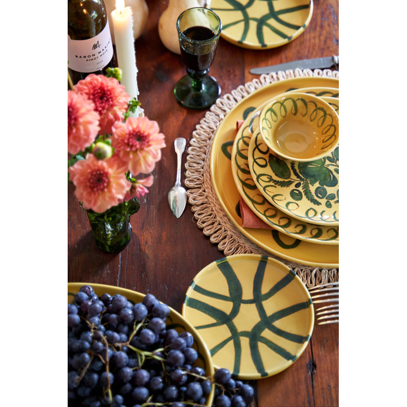 Amalfi Dessert Plate - Mustard - 9.1", Mustard