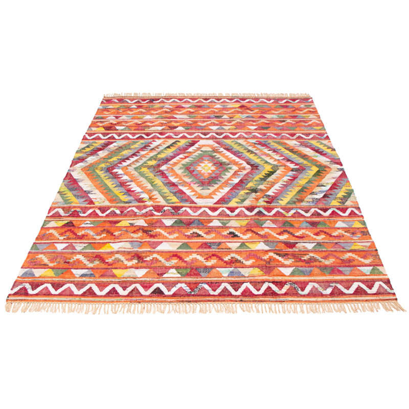 Jeu de couleurs Kilim rouge foncé, Rectangle 9 pi x 12 pi