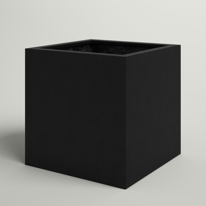 Eastvale Handmade Planter Box, Black, 12" H x 12" W x 12" D