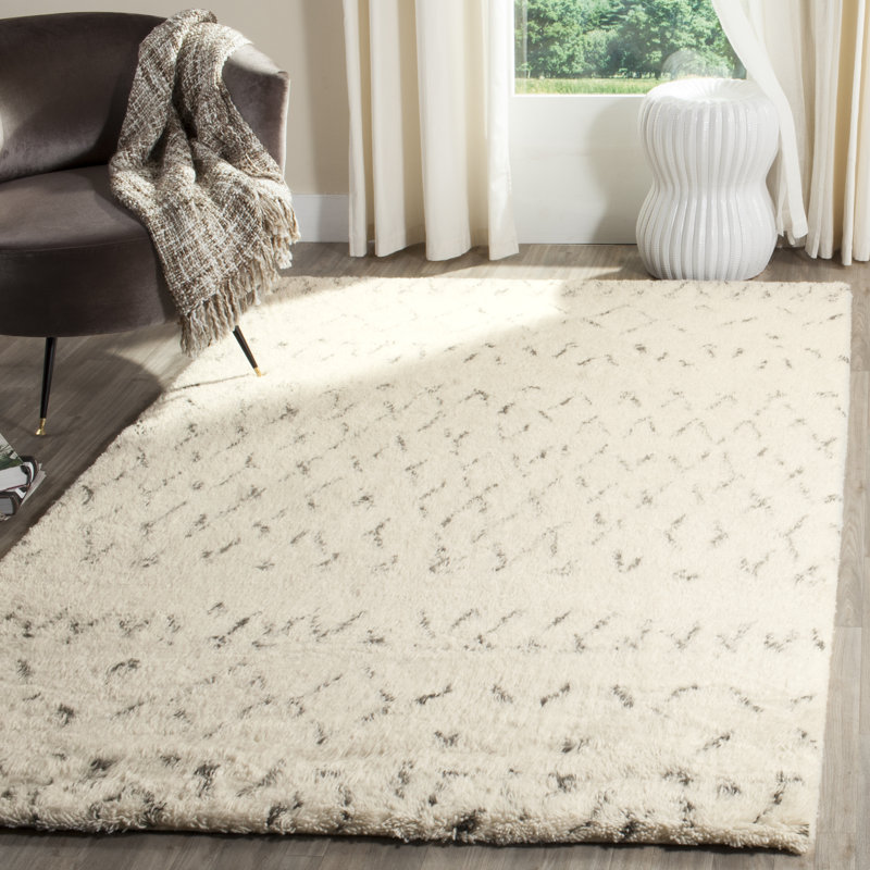 Jakes Geometric Wool Hand Woven Area Rug, Rectangle 152 x 244 cm