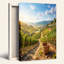 «Rolling Vineyard Hills with Wicker Basket», art mural sur toile-133505398