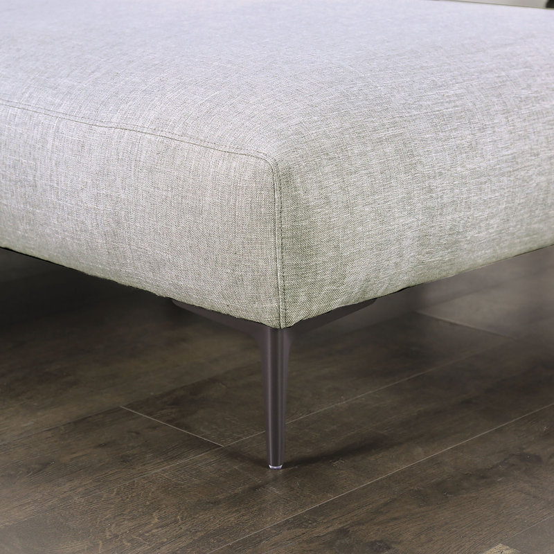 Marshay Upholstered L-Shaped Sectional, Left Hand Facing, Grey Linen Blend