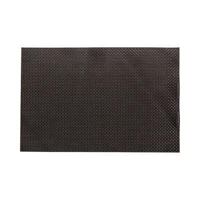 Restaurantware-Amalfi 16 x 12 Inch Plastic Placemats, Set Of 6 Basketweave Outdoor Placemats - Heat Tolerant, No Stain, Dark Mahogany Vinyl Table Placemats, Waterproof, Easy To Clean