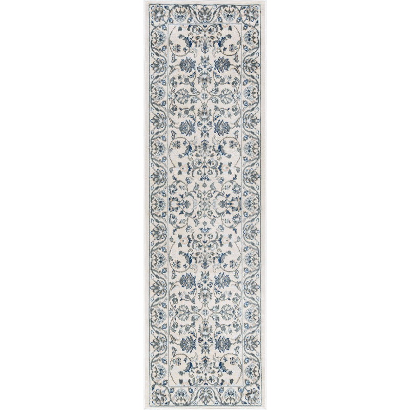 Briele Oriental Cream | Blue | Gray | Beige Area Rug, Runner 2'3" x 7'3"