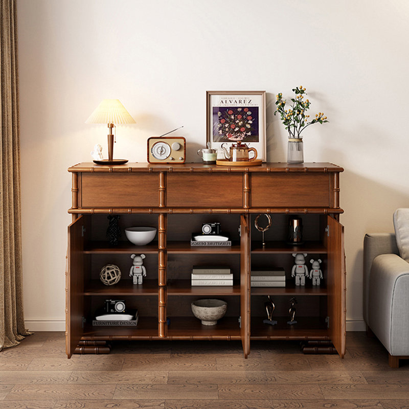 Armoire décorative à pousser pour ouvrir les portes, Brun, H 43,31 po x l 47,24 po x P 14,96 po